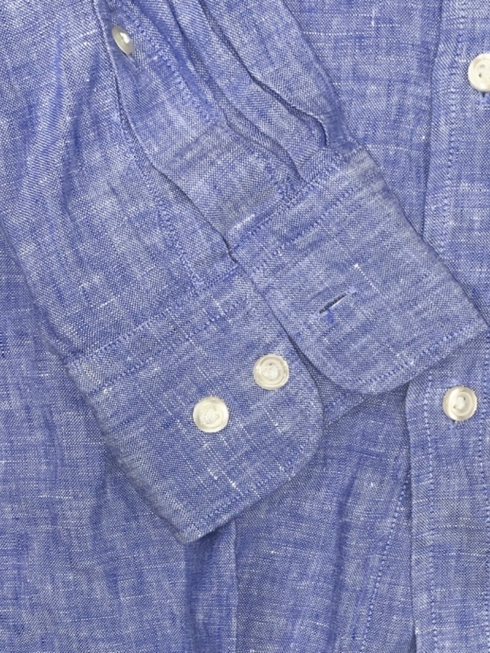 Charles Tyrwhitt Men's Linen Classic Fit Blue Button-Up Long Sleeve XL SKU 014 - Picture 2 of 6